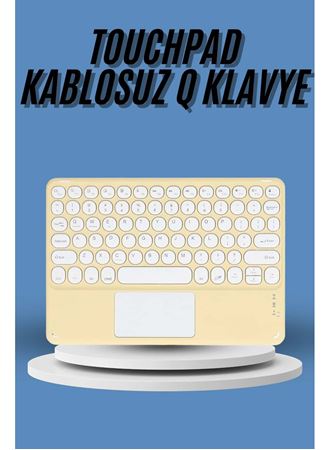 Touchpad Tüm Cihazlara Uyumlu Bluetooth Klavye Touchpad Slim Kablosuz Wifi Q Klavye