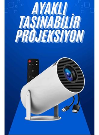 Taşınabilir Projeksiyon Ayaklı Projektör Android Uyumlu HDMI Girişli