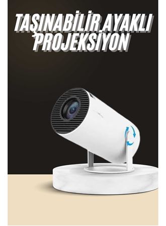 Ayaklı Projeksiyon Taşınabilir Mini Projektör Sinema Projektörü Android