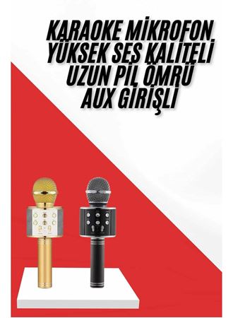 Karaoke Mikrofon Dahili Hoparlörlü Sd-usb-aux Girişli Bluetooth Hoparlör