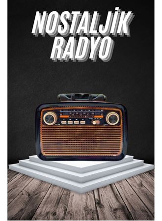 Eskitme Nostalji Tasarımlı Bluetoothlu Nostalji Radyo Ahşap Nostaljik Görünümlü