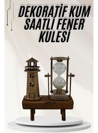 Hediyelik Eşya Retro Ahşap Deniz Feneri Kum Saati Biblo