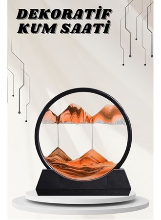 Dekoratif Kum Sulu Kum Saati Yuvarlak Şık Kum Tablosu Kum Saati Şeklinde Kum Tablo