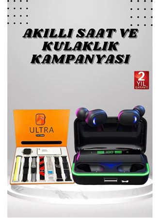 Yeni Nesil Akıllı Saat ve Bluetooth Kulaklık Kampanyası Android Ve İOS Uyumlu Uyku ve Sağlık Takibi