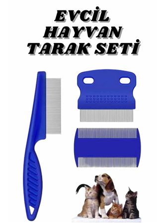 Evcil Hayvan Bit Tarağı Seti Paslanmaz Çelik Bıçaklı 4'lü Set