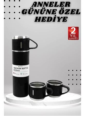 3 Bardaklı Termos Seti Anneler Gününe Özel Hediye Taşınabilir Sızdırmaz Isı Koruyucu