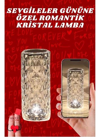 Sevgililer Günü İçin Hediye Kristal Lamba Sevgiliye Hediye USB Şarjlı Gece Lambası