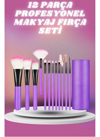 12 Parça Profesyonel Makyaj Seti Yumuşak Kıllı Yüz ve Göz Makyajına Uygun