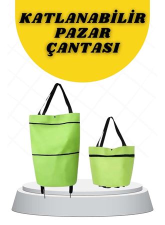 Katlanabilir Tekerlekli Alışveriş Çantası Pratik ve Detaylı Pazar Arabası