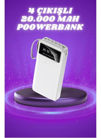 Powerbank Şarj Cihazı 4 Çıkışlı 20.000 MAH Powerbank Taşınabilir Çoklu Giriş