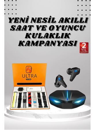 7 Kordonlu Akıllı Saat Ve Oyuncu Kulaklığı ANC Özelliği Kulak İçi Mikrofonlu Sesli Görüşme