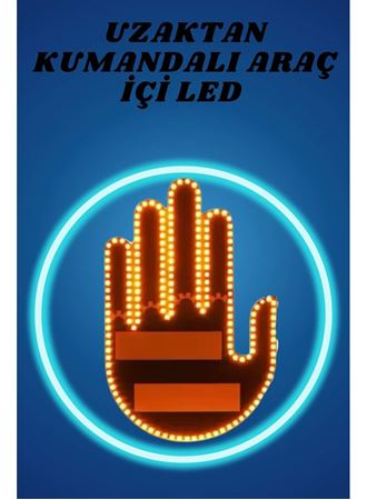 Pilli Led Işık Araç Camı İçin Uzaktan Kumandalı El Simgesi