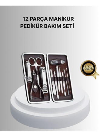 Profesyonel Tırnak Bakım Seti Çelik Aletli Şık Deri Çantalı