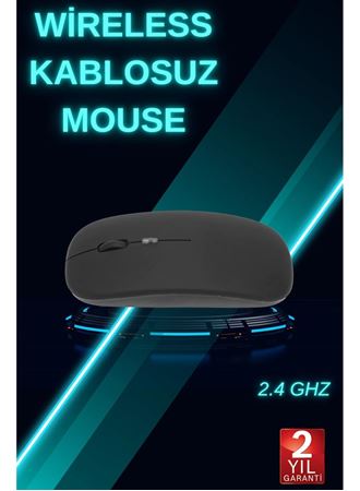 Siyah Wireless Kablosuz Sessiz Mouse Bluetooth Bağlantılı