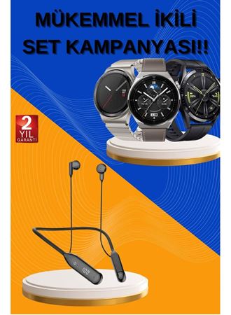 Alarm ve Titreşim Özellikli Akıllı Saat ve Mikrofonlu Kablolu Bluetooth Kulaklık 60 Saat