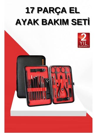 17 Parça Manikür Seti El ve Ayak Bakımı Törpü Cımbız Tırnak Temizleme