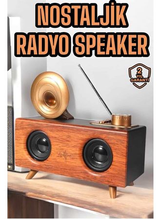 Çalar Radyo Müzik Kutusu Nostaljik Hoparlör Speaker
