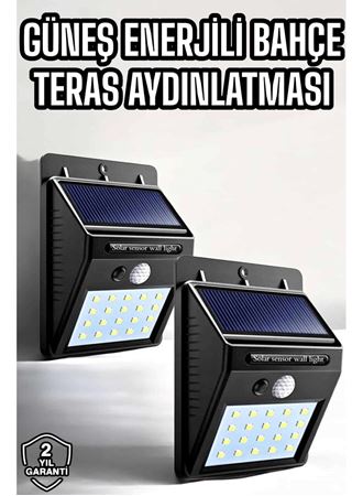 Solar Güneş Enerji Panelli Sensörlü Lamba Enerji Tasarruflu