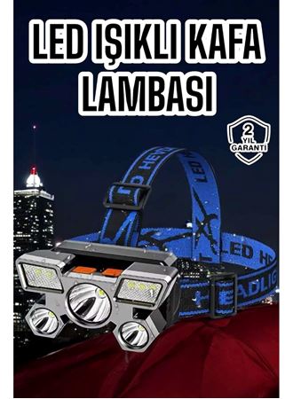 Ultra Güçlü Led Işık Şarjlı Kafa Lambası Balıkçı Lambası Kafa Feneri