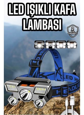 Balıkçı Kafa Lambası Led Işık 4 Farklı Mod Esnek ve Ayarlanabilir