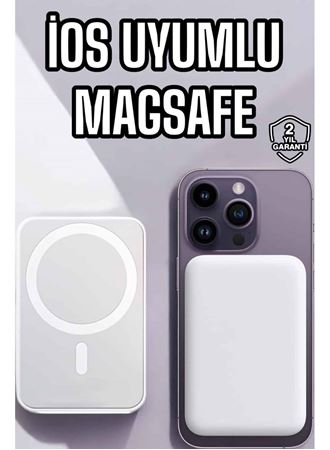 5000 Mah İOS Uyumlu Magsafe Kablosuz Şarj Hızlı Şarj Desteği
