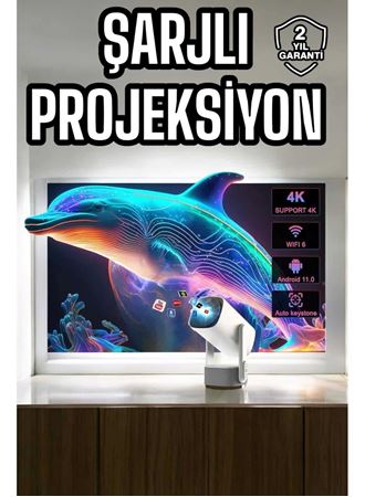Taşınabilir Sinema Oyun Projektörü Akıllı Projeksiyon Android 11