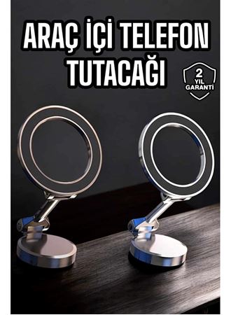 Telefon Tutucu Tüm Arabalara Uyumlu Araç İçi Katlanabilir Manyetik Tasarım