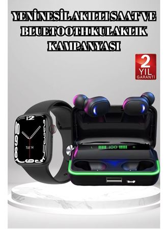 Ucuz ve Kaliteli Kulaklıklı Saat Seti Bluetooth Bağlantılı Akıllı Saat ve Kulaklık