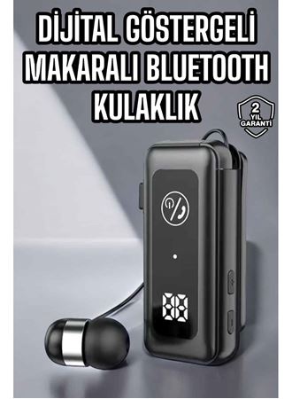 Kablolu Makaralı Bluetooth Kulaklık Uzun Pil Ömrü Dijital Göstergeli