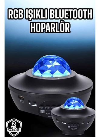 Projektör Yıldız Gece Lambası Disko Topu Bluetooth Bağlantılı Taşınabilir Şarjlı