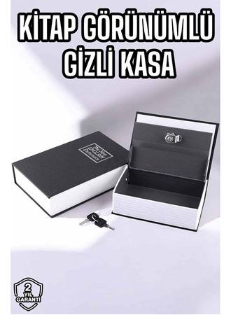 Büyük Boy Anahtarlı Kitap Görünümlü Gizli Kasa Çelik Kasa Altın Kasası