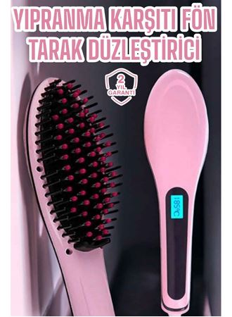 Fön Etkili Saç Düzleştirici Tarak Yıpranma Karşıtı Döner Kablo Isı Ayarlı