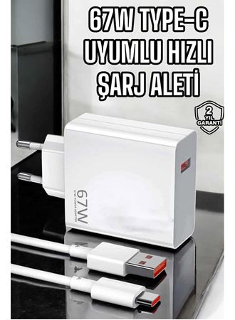 Şarj Aleti Turbo Hızlı 67W Type-C Hızlı Şarj
