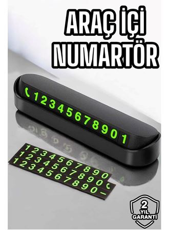 Araba Park Numaratörü Araç İçi Numaralık Değiştirilebilir Çevirmeli Mini