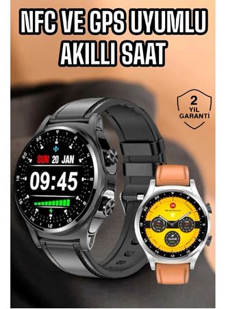 Akıllı Saat Titreşimli Pusula Nabız ve Tansiyon Ölçer NFC Uyumlu