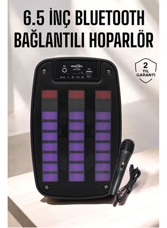 Bluetooth Hoparlör RGB Işıklı USB SD Kart Girişli Taşınabilir