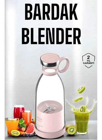Bardak Blender Smoothie Meyve Sıkacağı Şarjlı Cam Taşınabilir