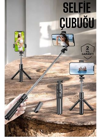 Kumandalı Tripod Telefon Tutucu Selfie Çubuğu 360 Derece Dönebilen