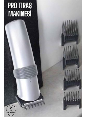 4 Taraklı Profesyonel Şarjlı Saç ve Sakal Kesme Tıraş Makinesi Seti