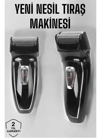 Şarjlı Paslanmaz Çelik Bıçaklı ve Kablosuz Saç Sakal Tıraş Makinesi