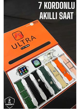 Akıllı Saat 7 Kordonlu Metal,Plastik Ve Hasır Kordon Seçeneği