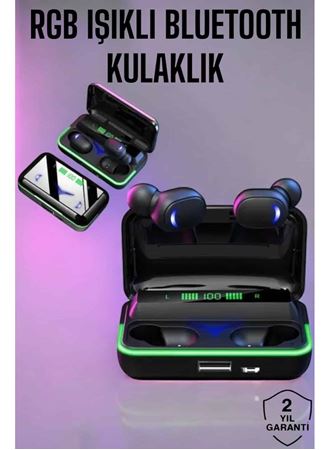 Powerbank Özellikli Kablosuz Bluetooth Kulaklık RGB Işıklı