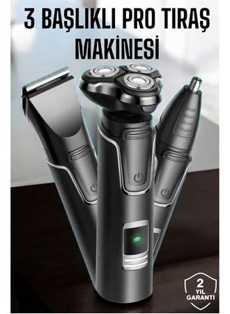 Yüksek Performanslı 3 Başlıklı Profesyonel Tıraş Makinesi