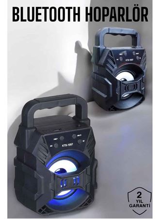 Taşınabilir Bluetooth Hoparlör Led Işıklı Uzun Pil Ömrü