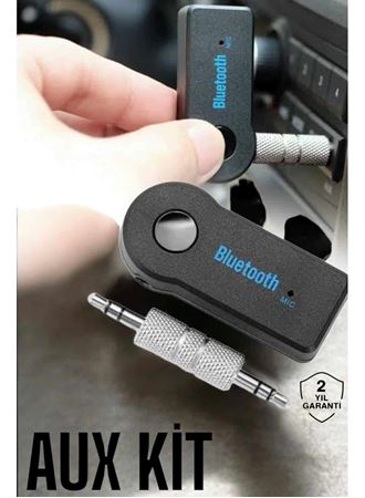 Kablosuz Bluetooth Aux Araç Kiti Siyah Hafıza Kartlı