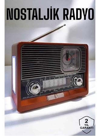 Nostaljik Radyo USB,AUX Ve SD Kart Girişli Bluetooth Bağlantılı