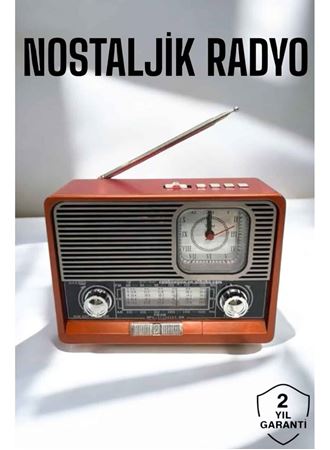 Nostaljik Görünümlü USB Girişli Bluetooth Bağlantılı Radyo