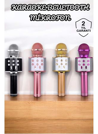 Şarjlı ve Uzun Pil Ömürlü Karaoke Mikrofon USB Bellek Destekli, Profesyonel Ses