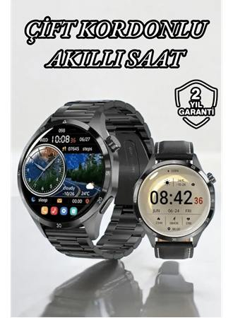 Çift Kordonlu Yüksek Çözünürlüklü Akıllı Saat Uyku İzleyici & Spor Modları