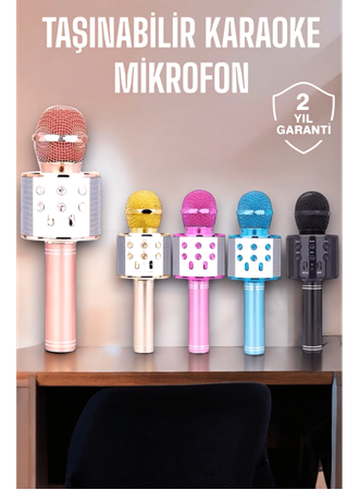 Taşınabilir Bluetooth Karaoke Mikrofon: Hafıza Kart Girişli, Etkileyici Performans